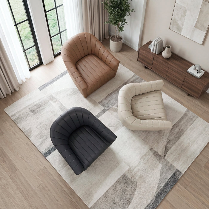 Boulevard White Swivel Chair