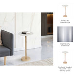Graton Gold Metal Round Drink Table with Flat Base