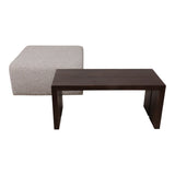 Drydenford Ivory/Brown Square Ottoman with Wood Table