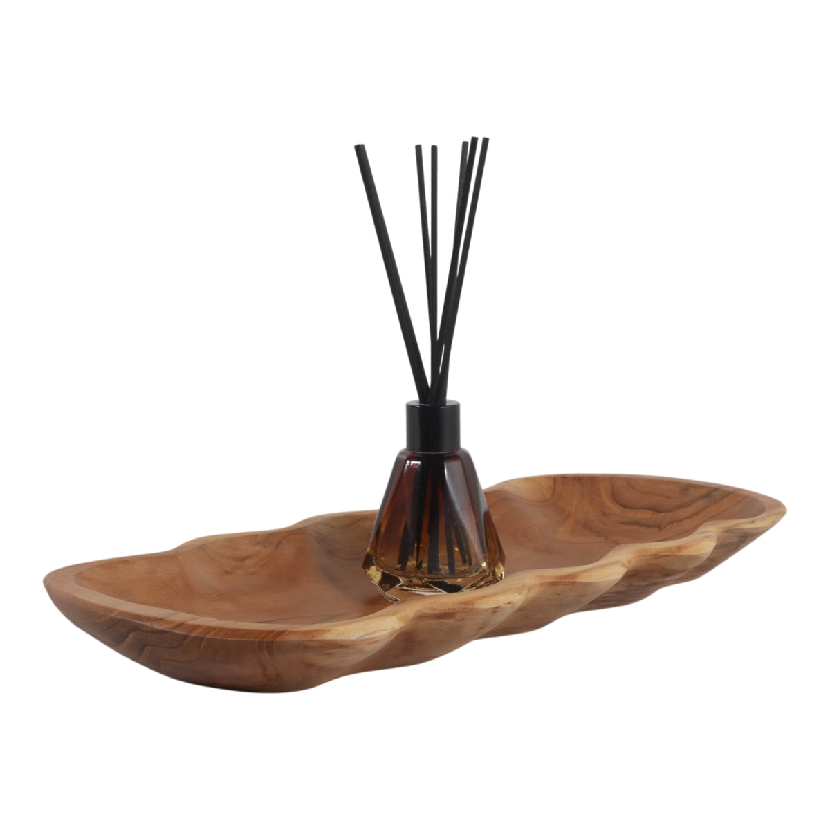 San Andreas Brown Wood Scallop Edge Tray