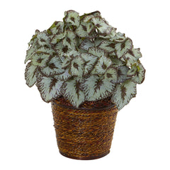 13” Begonia Artificial Plant in Basket - Ornate Home