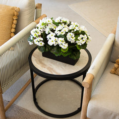13” Geranium in Rectangular Planter UV Resistant (Indoor/Outdoor) - Ornate Home