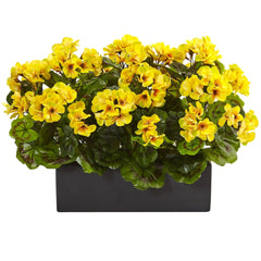 13” Geranium in Rectangular Planter UV Resistant (Indoor/Outdoor) - Ornate Home
