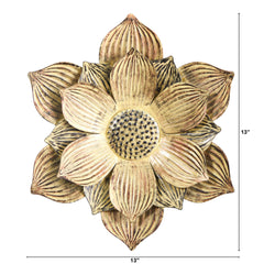 13” Tuscan Metal Flower Wall Art Decor - Ornate Home