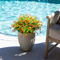 13" UV Resistant Artificial Flowering Mini Rose Bush (Indoor/Outdoor) - Set of 12 - Ornate Home