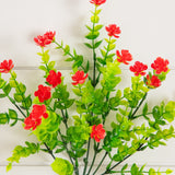 13" UV Resistant Artificial Flowering Mini Rose Bush (Indoor/Outdoor) - Set of 12