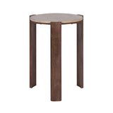 El Macero Tan/Brown Accent Table with Travertine Top