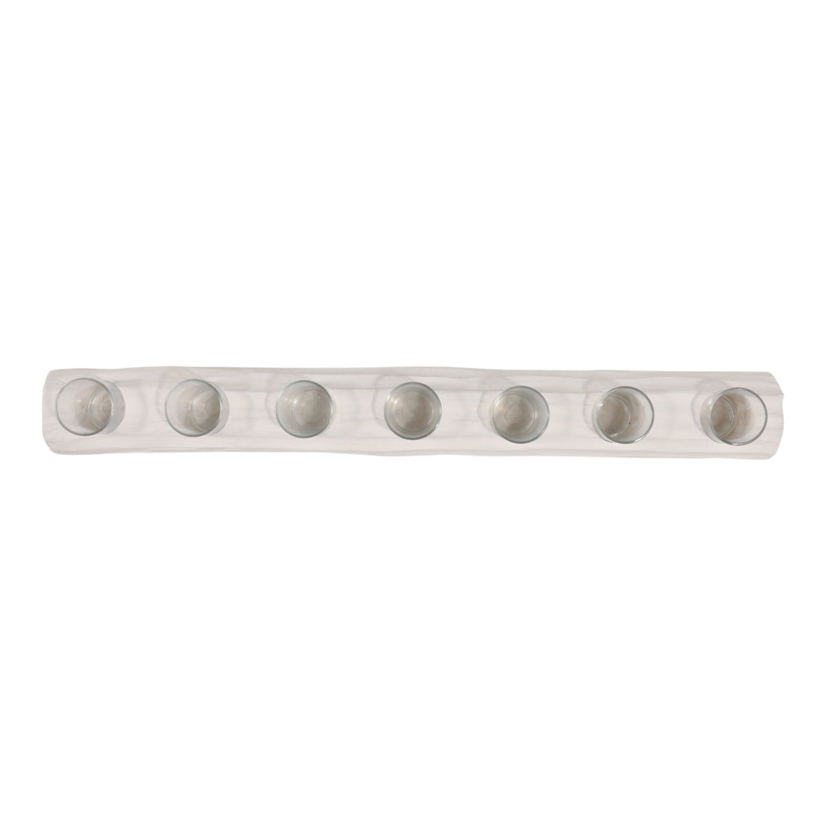 Strawberry White/Tan Wood Log 7-Cup Tealight Holder