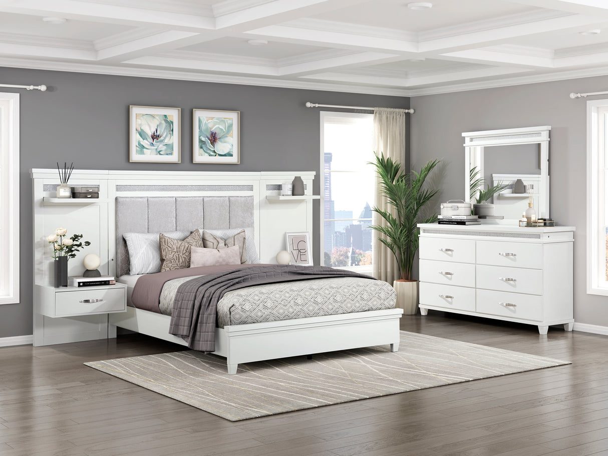 Kidman White 3-Piece Queen Bedroom Set - Ornate Home