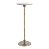Cerritos White Banswada Drink Table with Marble Top