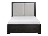 Gilbert Charcoal Queen Platform Bed - Ornate Home