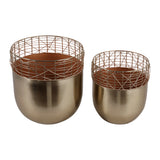 Leonawell Gold Planters (Set of 2)