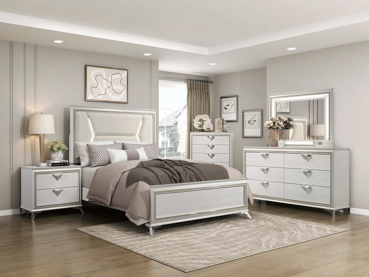 Audra White Queen Bed - Ornate Home