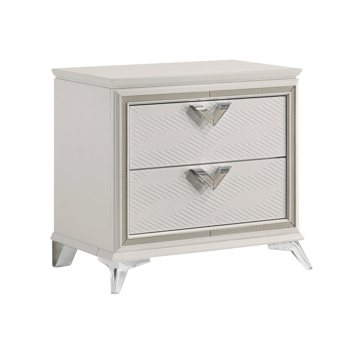 Audra White Nightstand - Ornate Home