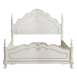 Cinderella Antique White Queen Panel Bed - Ornate Home