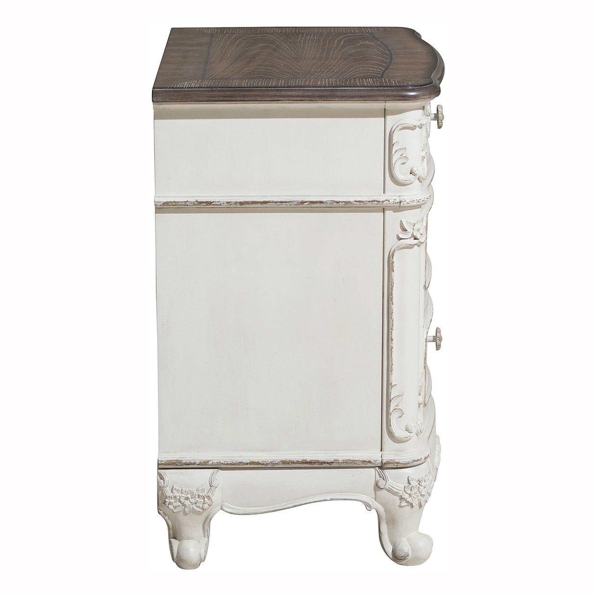 Cinderella Antique White Nightstand - Ornate Home