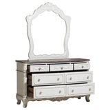 Cinderella Antique White Bedroom Mirror - Ornate Home