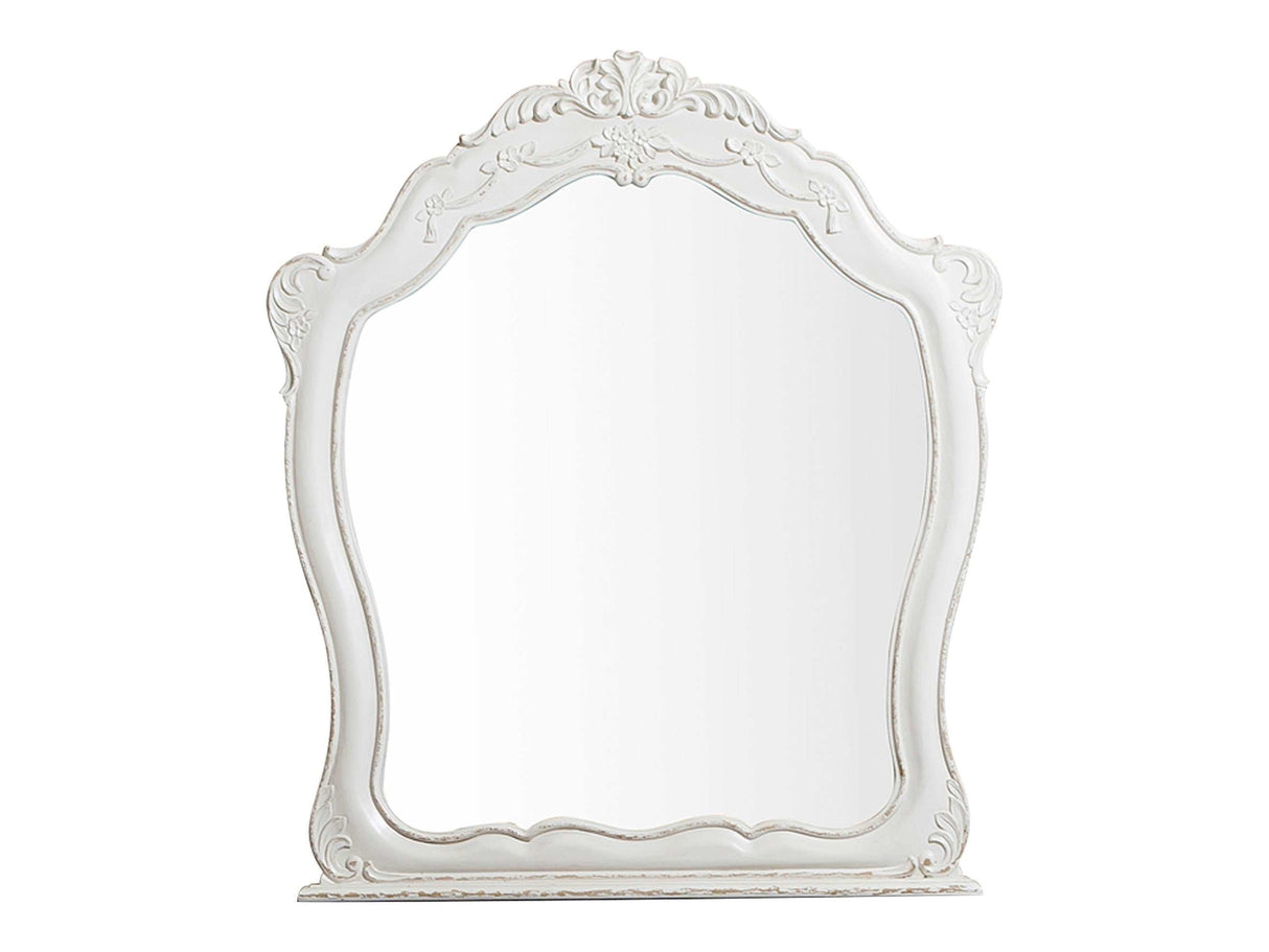 Cinderella Antique White Bedroom Mirror - Ornate Home