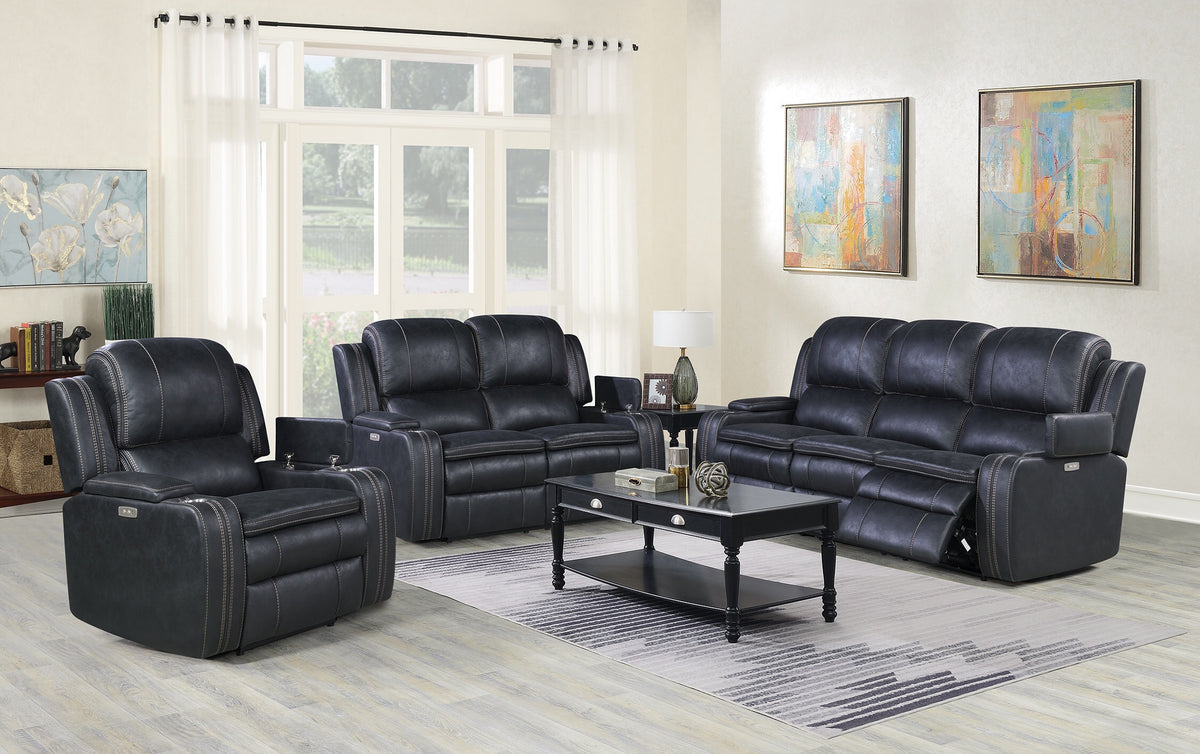 Richfield Ebony Fabric Power Reclining Sofa & Loveseat