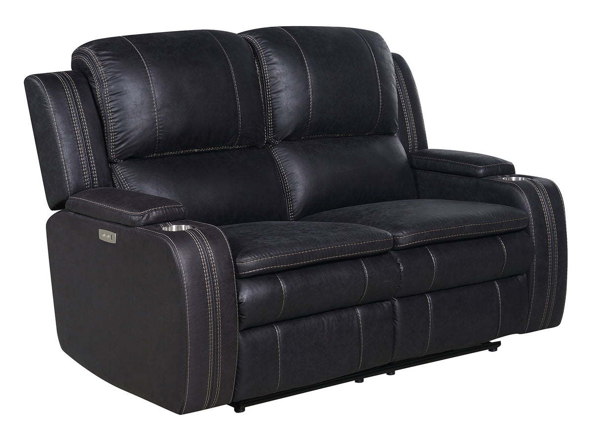 Richfield Ebony Fabric Power Reclining Loveseat