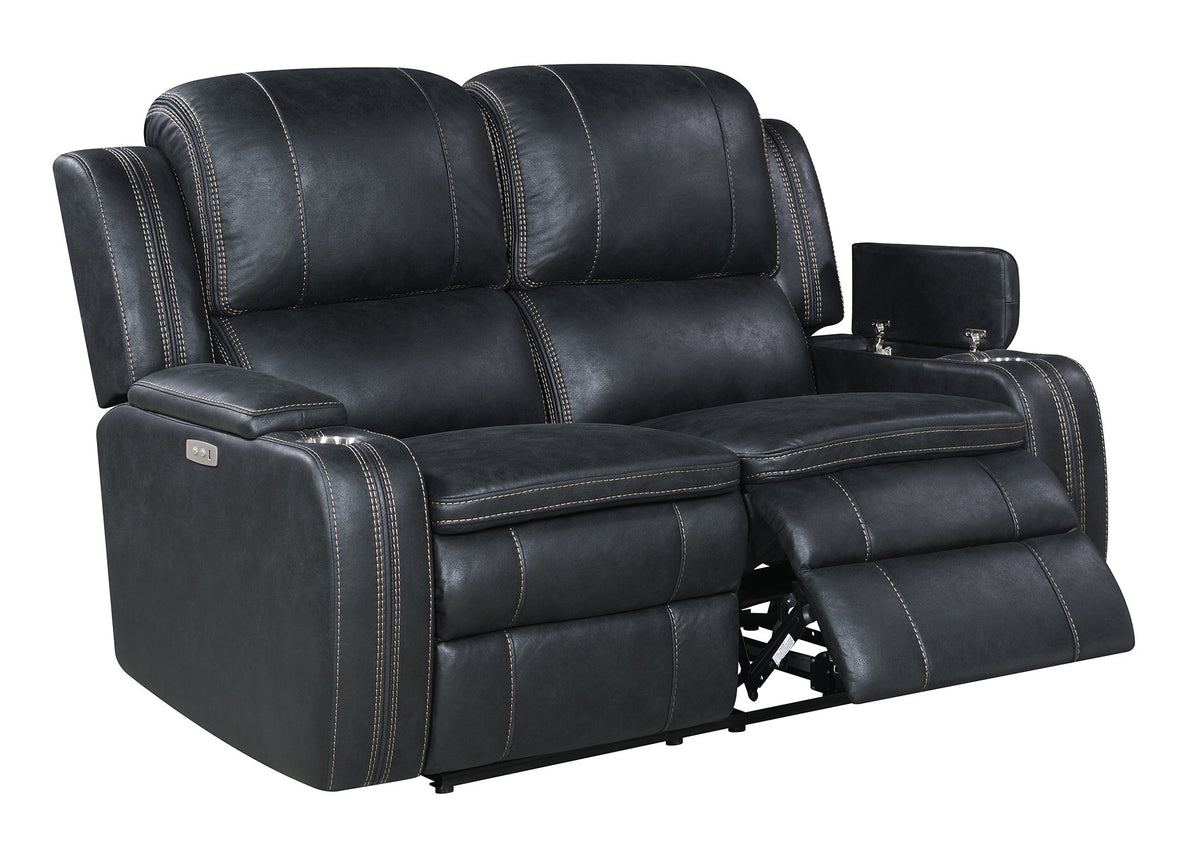 Richfield Ebony Fabric Power Reclining Loveseat