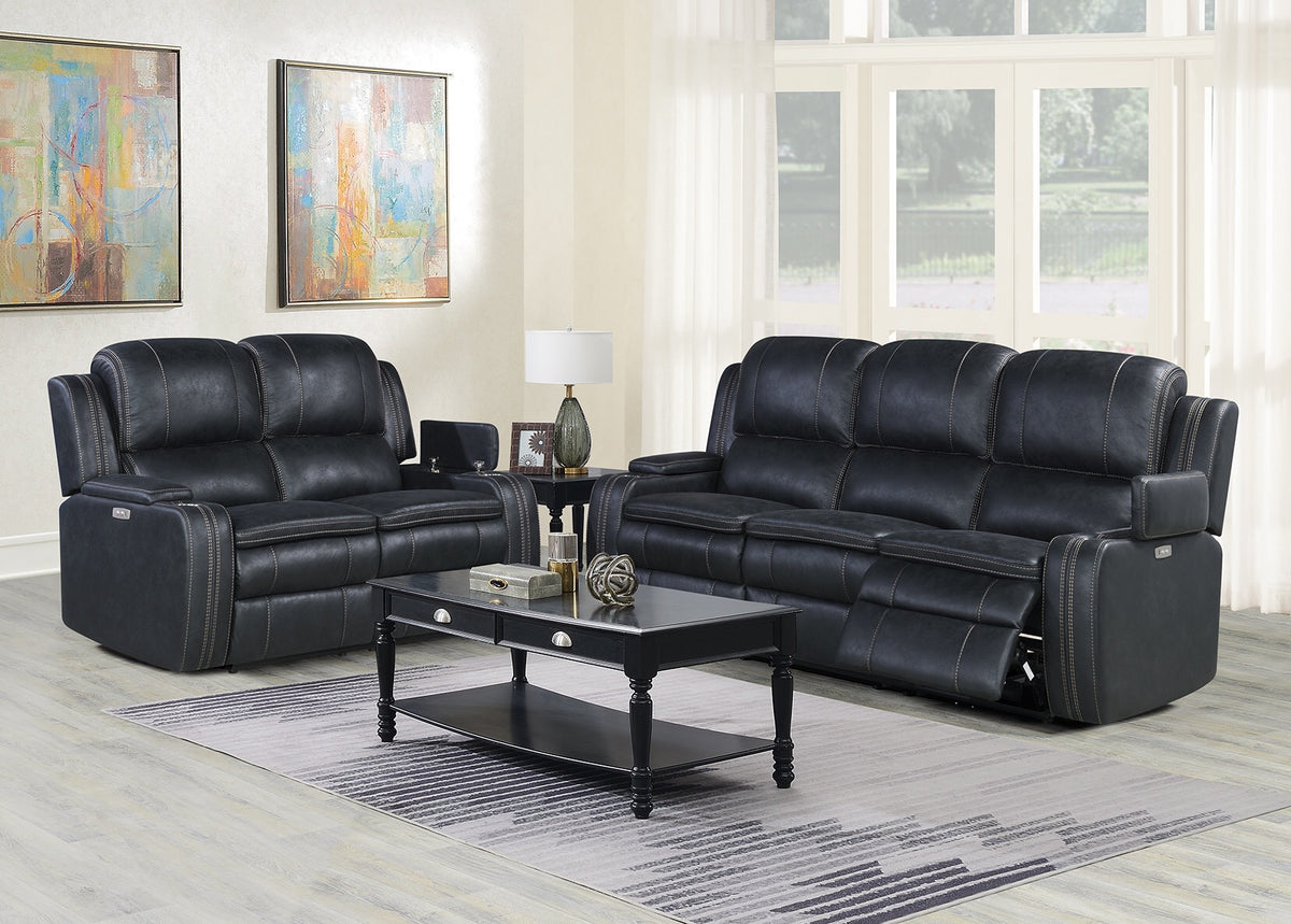 Richfield Ebony Fabric Power Reclining Loveseat
