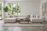 Montecito Ivory Velvet Double Chaise "U" Shape Sectional Sofa - Ornate Home