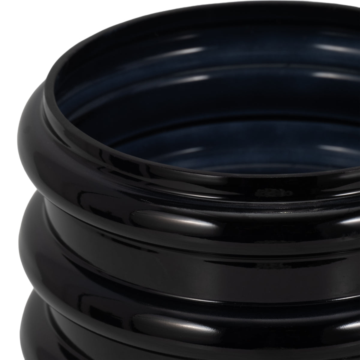 Angwin Black Glass Scallop Vase