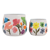Miranda Multicolor Floral Embossed Planters (Set of 2)