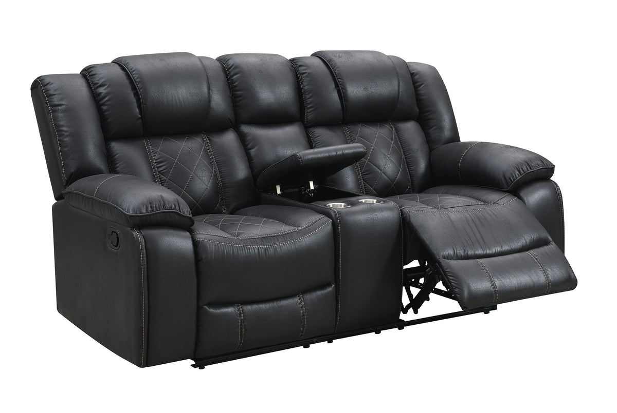 Boulder Ebony Fabric Reclining Sofa & Loveseat