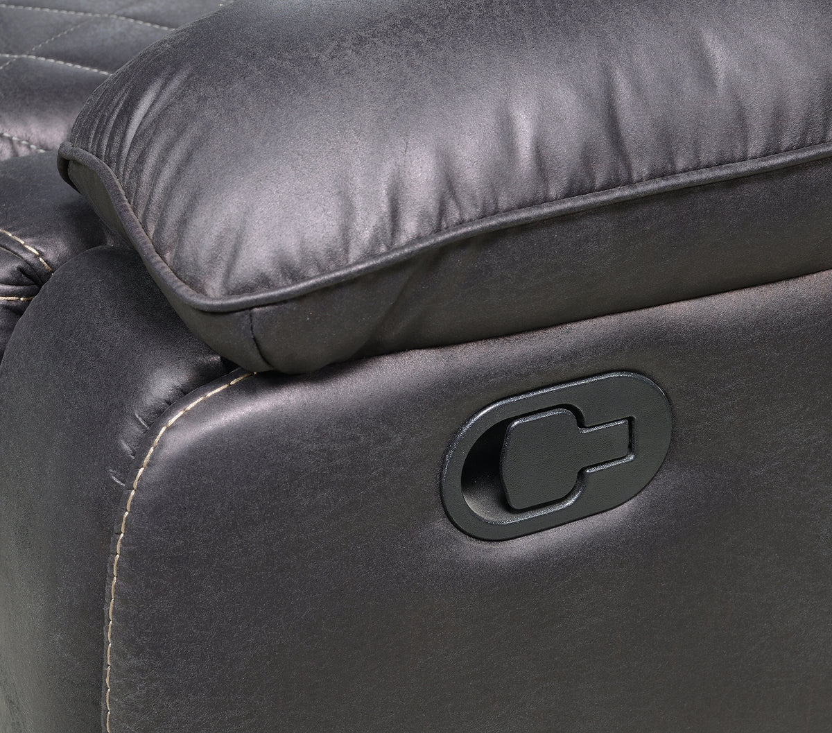 Boulder Ebony Fabric Reclining Loveseat with Console