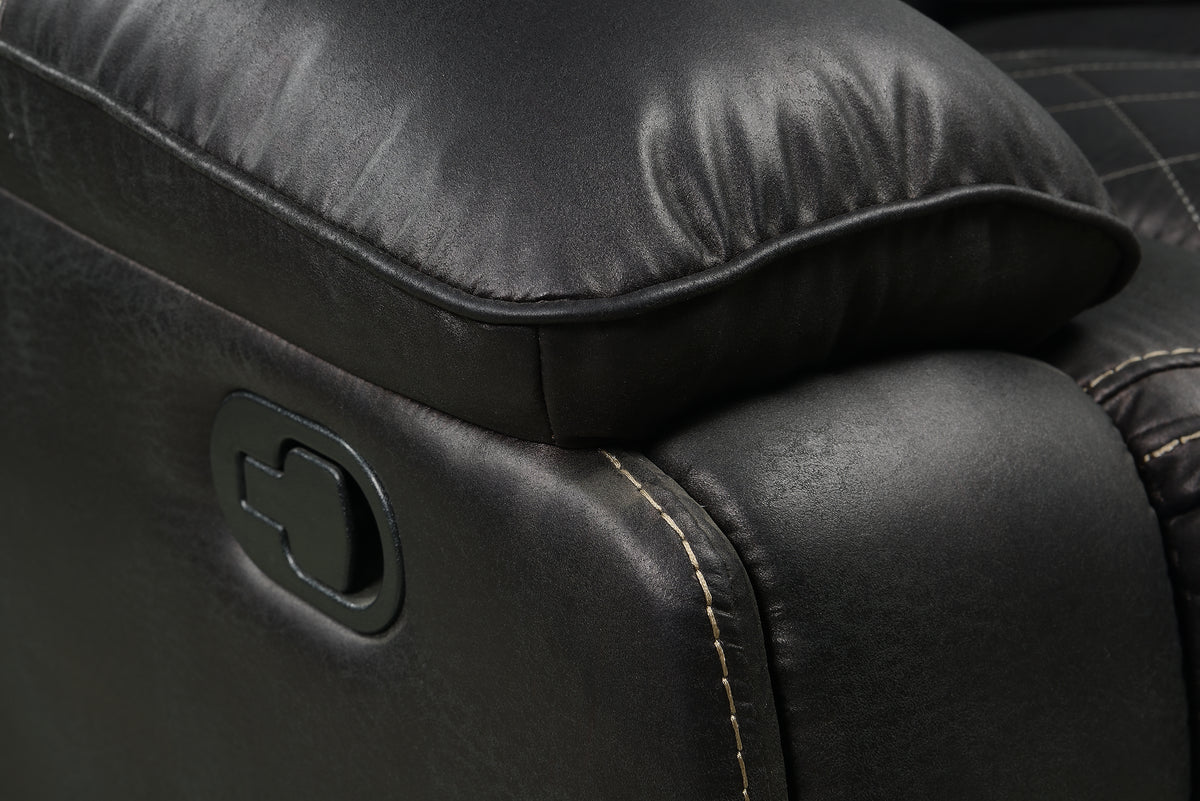 Boulder Ebony Fabric Reclining Sofa