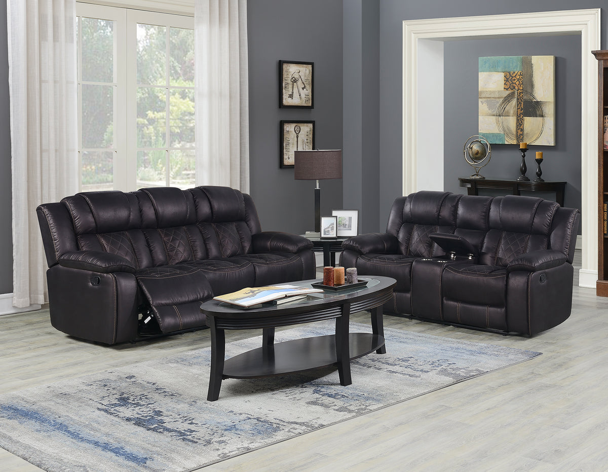 Boulder Ebony Fabric Reclining Sofa & Loveseat