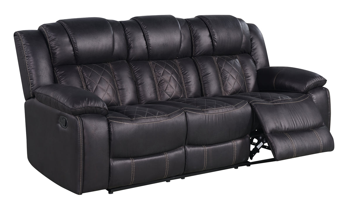 Boulder Ebony Fabric Reclining Sofa