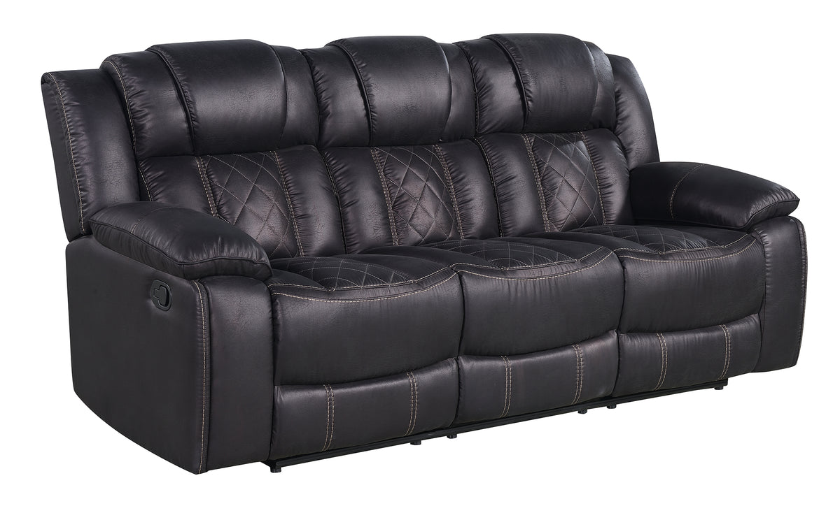 Boulder Ebony Fabric Reclining Sofa