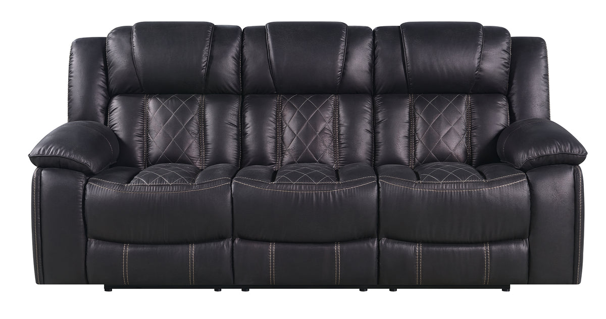Boulder Ebony Fabric Reclining Sofa