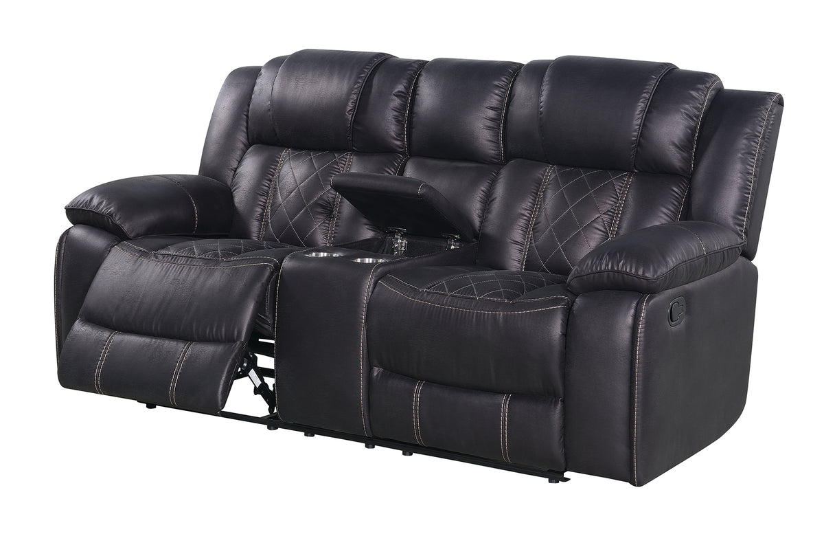 Boulder Ebony Fabric Reclining Sofa & Loveseat