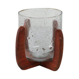 El Portal Brown/Clear Glass Votive Holder with Base