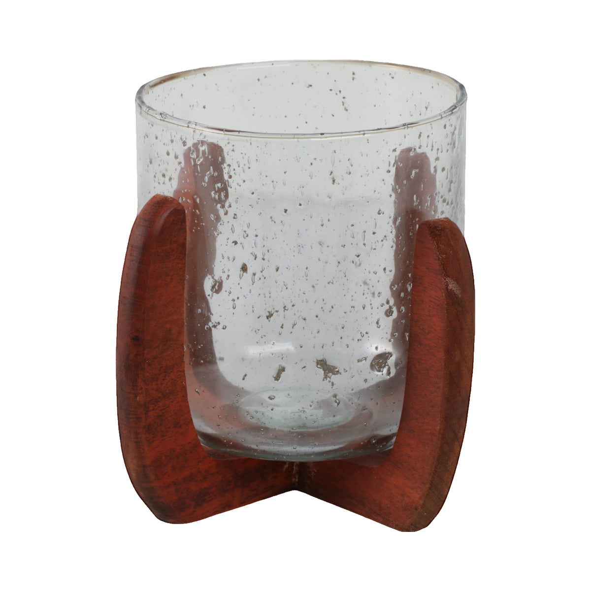 El Portal Brown/Clear Glass Votive Holder with Base