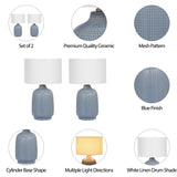 Boronda Light Blue Ceramic Table Lamps (Set of 2)
