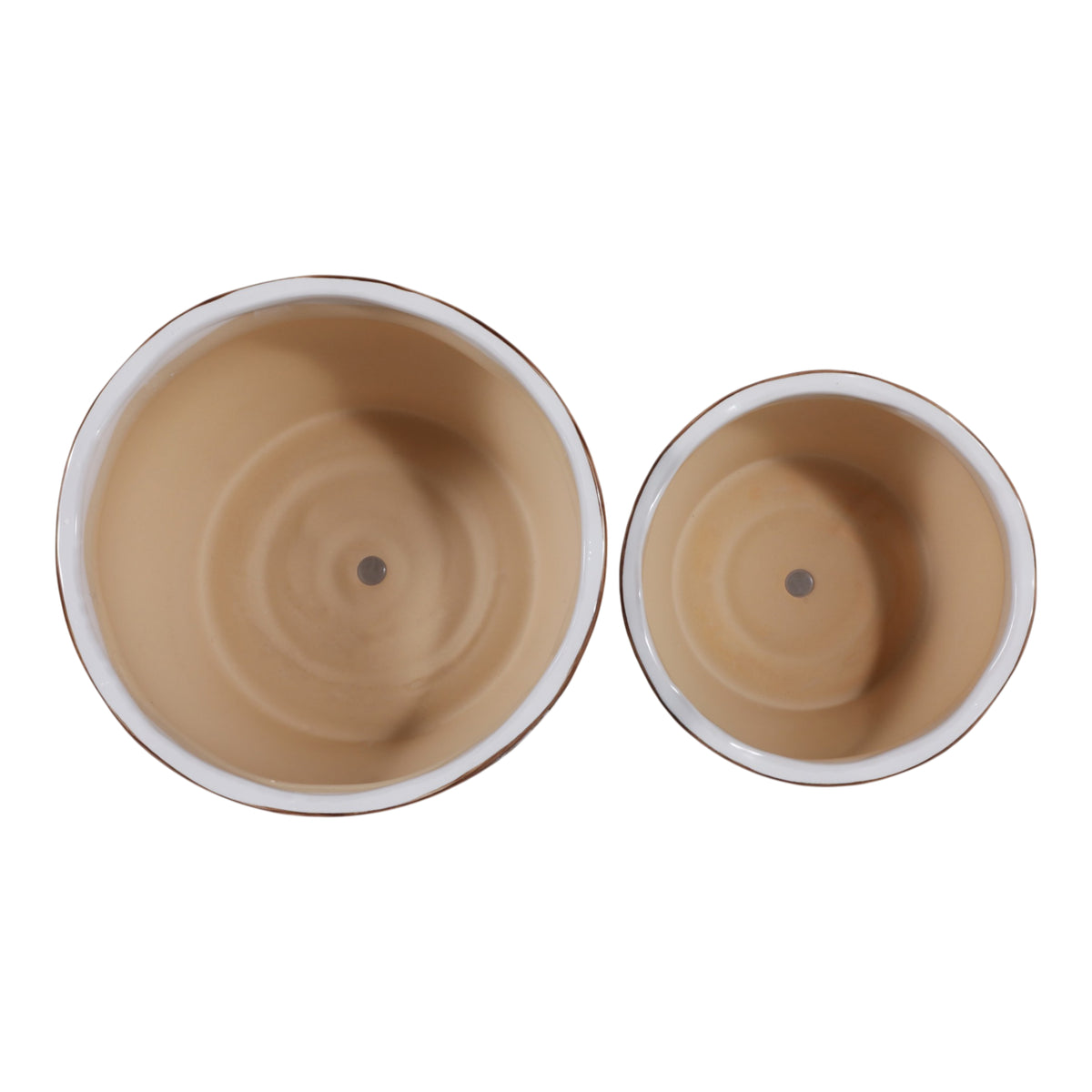 Henleydale Brown/White Chinoiserie Vines Planters (Set of 2)