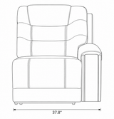 Cedar Brown Fabric 6-Pc Dual Power Reclining Sectional with 2 Power Recliners