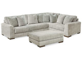 Regent Park Pewter 4pc Corner Sectional w/ Ottoman - Ornate Home