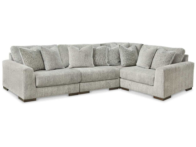 Regent Park Pewter 4pc Corner Sectional - Ornate Home