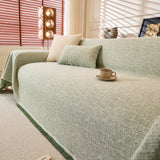 Natural Textured Linen Couch Cover, Breathable & Hypoallergenic Furniture Protector
