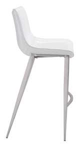 Magnus White & Silver Barstool (Set of 2)