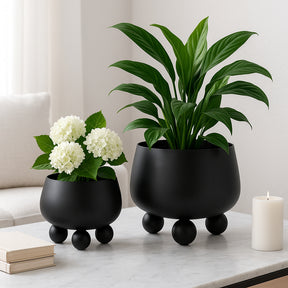 Albafield Black Planters (Set of 2)