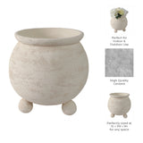 Wrightwood Ivory Textured Rounded Planter on Ball Feet