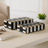 Skyerun Black/White/Gold Boxes (Set of 2)