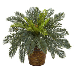 15” Cycas Artificial Plant in Basket - Ornate Home